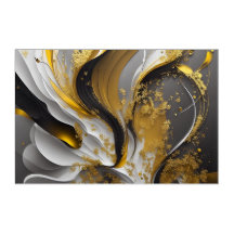 Flux de phénomène noir blanc et or L01