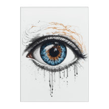 OEil en encre et tons chauds