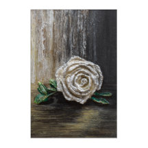 Peinture acrylique Rose Blanche