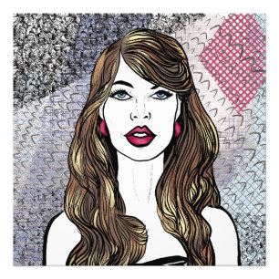 Art Mural En Acrylique Portrait d'une fille aux lo