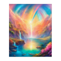 Rainbow waterfall landscape
