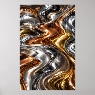 Art mural en métal liquide de luxe