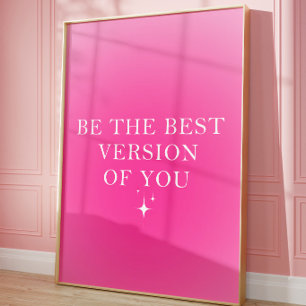 Art mural esthétique inspirant et motivant rose
