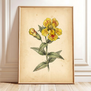Art mural fleur de singe vintage sur toile