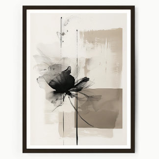 Art mural floral abstrait moderne