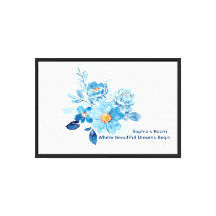 Art mural floral aquarelle personnalisé,