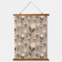 Art mural floral neutre | Botanique rose pâle