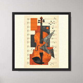 Art mural géométrique abstrait moderne de violon