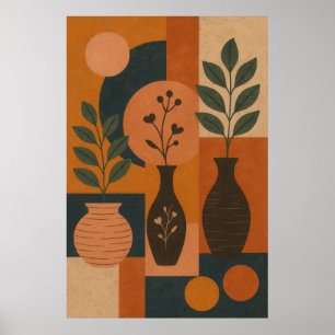 Art mural géométrique boho – Affiche minimaliste a