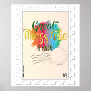 Art mural inspirant - Les grandes choses prennent 