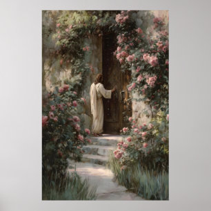 Art mural Jésus frappant à la porte Jésus Art mura