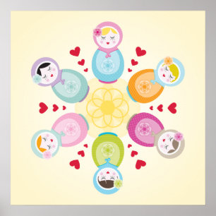 ART MURAL :: poupées russes - mandala