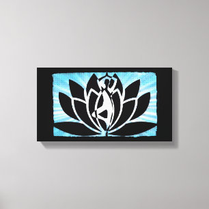 Art mural toile méditation yoga fleur de lotus zen