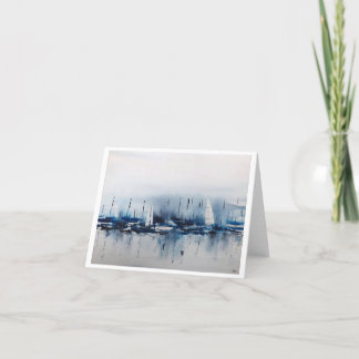 Art nautique original sur carte blanche