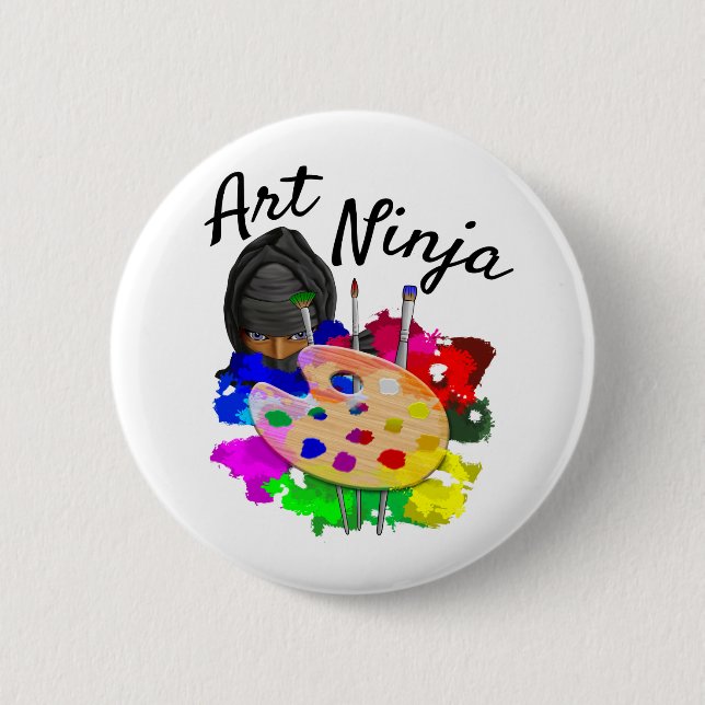 Art Ninja 2 Inch Round Button (Front)