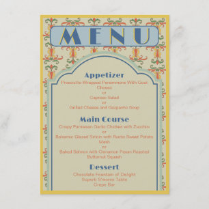 Art Nouveau 4.5" x 6.25" Wedding Menu