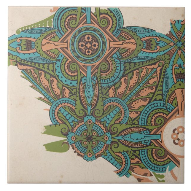 Art nouveau abstract art christopher dresser  tile (Front)