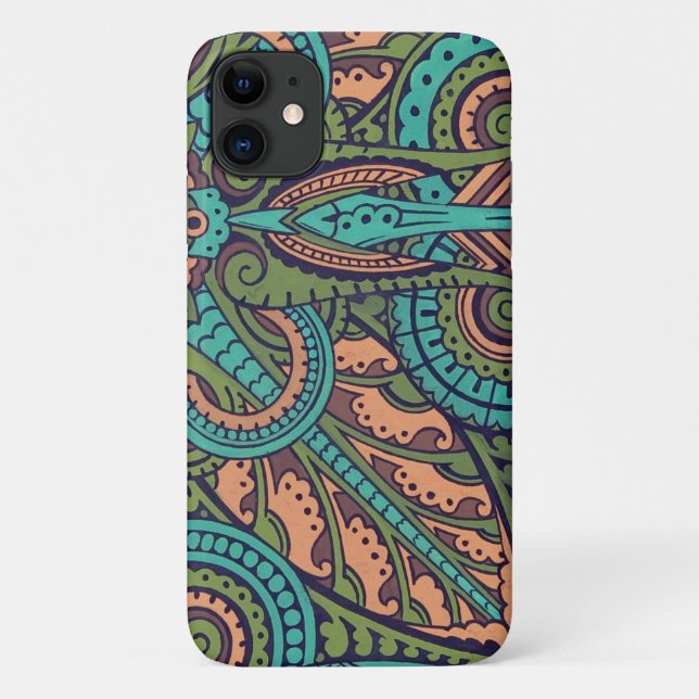 Art nouveau abstract christopher dresser teal peac Case-Mate iPhone case (Back)