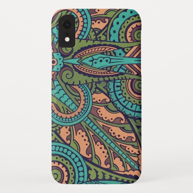 Art nouveau abstract peach teal christopher dresse Case-Mate iPhone case (Back)