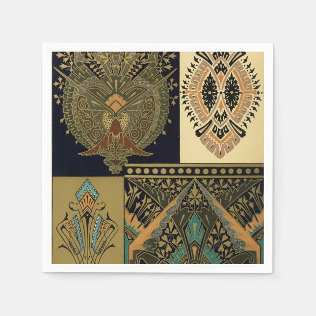 Art nouveau abstract textile Christopher dresser Napkin (Front)