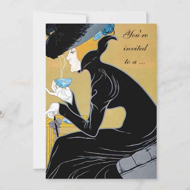 Art Nouveau Afternoon Tea Bridal Show Invitation (Devant)