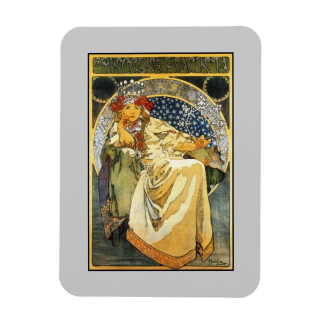 Art Nouveau Alfons Mucha Princess Hyacinth Magnet (Vertical)