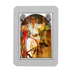 Art Nouveau Alfons Mucha Spring festival Magnet