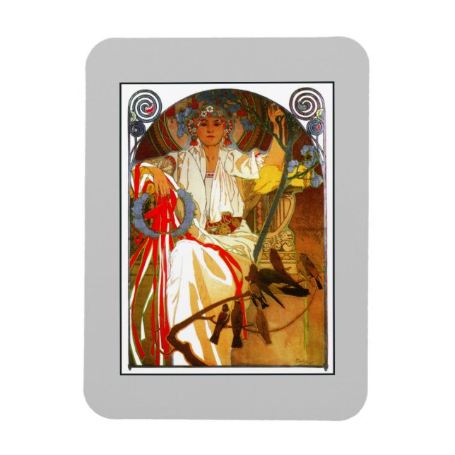 Art Nouveau Alfons Mucha Spring festival Magnet (Vertical)