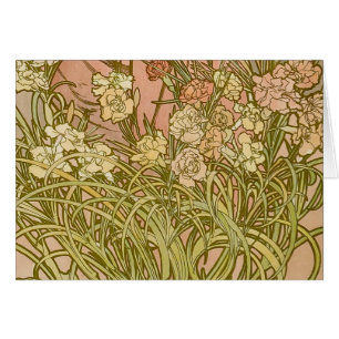 Art Nouveau Alfonse Mucha Fleurs de carnation flor