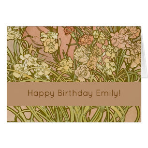 Art Nouveau Alfonse Mucha fleurs d'oeillets floral