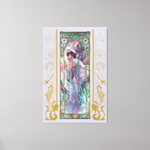 Art Nouveau Alphonse Mucha Evening Contemplation Canvas Print
