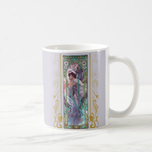 Art Nouveau Alphonse Mucha Evening Contemplation  Coffee Mug