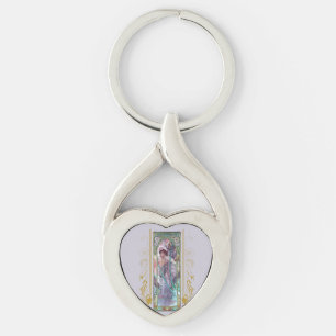 Art Nouveau Alphonse Mucha Evening Contemplation Keychain