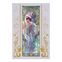 Art Nouveau Alphonse Mucha Evening Contemplation