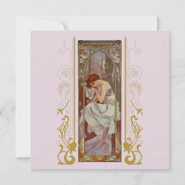 Art Nouveau Alphonse Mucha for any occasion Invitation (Front)