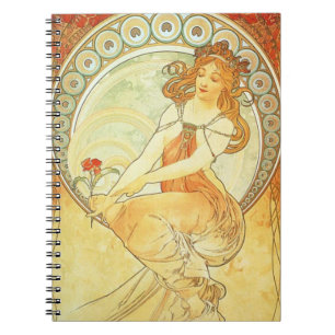 Art Nouveau Alphonse Mucha Lithograph notebook