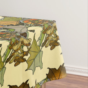 Art Nouveau Alphonse Mucha Maple Leaves Pattern Tablecloth