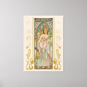 Art Nouveau Alphonse Mucha - Morning Awakening  Canvas Print