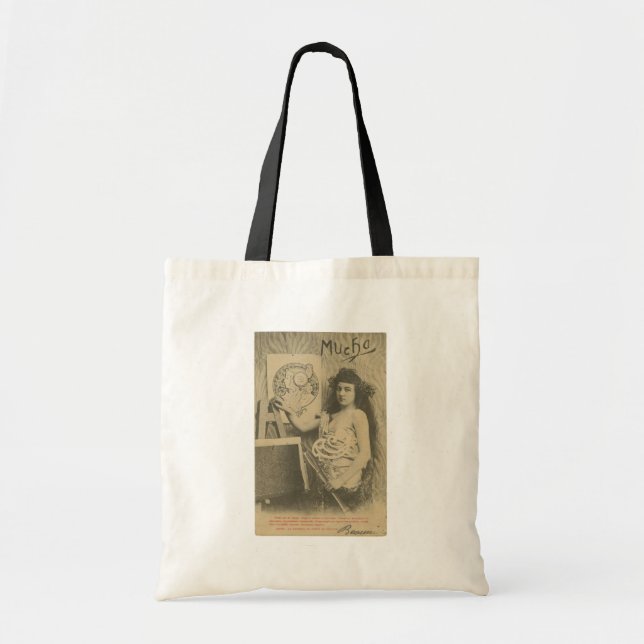 Art nouveau Alphonse mucha woman art model Tote Bag (Front)