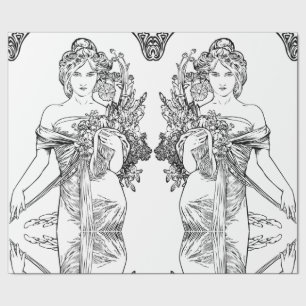 Art nouveau Alphonse Mucha wrapping paper