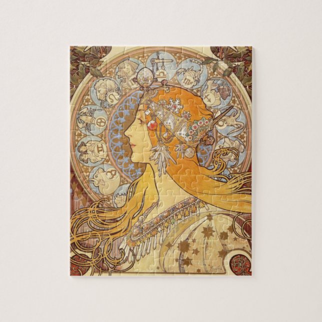 Art Nouveau Alphonse Mucha Zodiac Puzzle (Vertical)