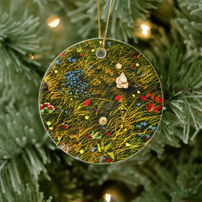 Art Nouveau Alpine Meadow  Ceramic Ornament (Tree)