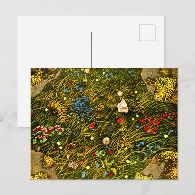 Art Nouveau Alpine Meadow  Postcard (Front/Back)