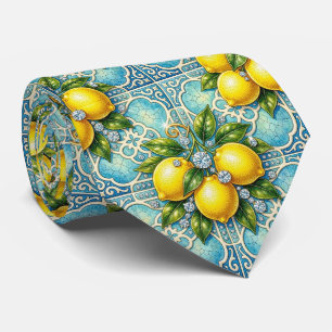 Art Nouveau   Amalfi Lemons   Diamonds Gentleman's Tie
