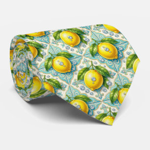 Art Nouveau Amalfi Lemons Diamonds Gentleman's Tie