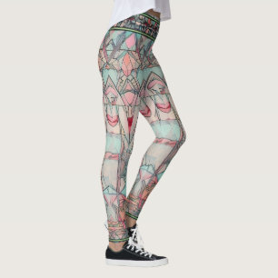 Art nouveau and Persian art- inspired digital art  Leggings