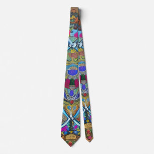 Art nouveau and Persian art- inspired digital art  Tie