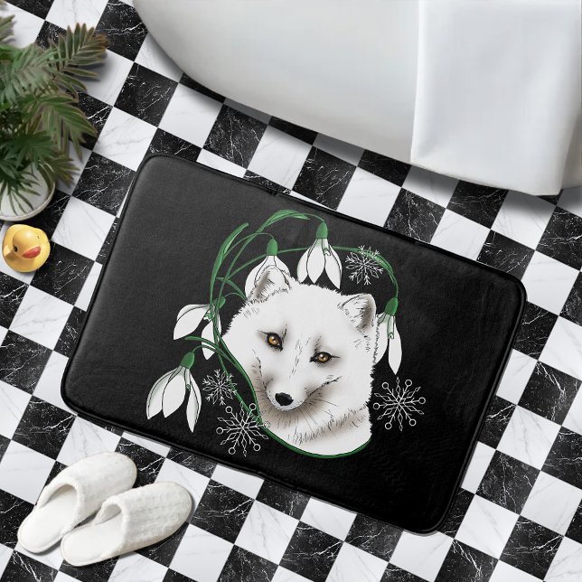 Art Nouveau Arctic White Fox Bath Mat (Creator Uploaded)