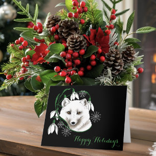 Art Nouveau Arctic White Fox Card