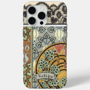Art Nouveau Art Deco Vintage Lily Pattern iPhone 15 Pro Max Case